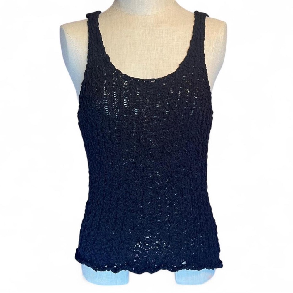 🖤M by Michael Stars Black Popcorn Knit Sleeveless Tank Top